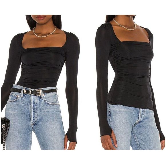 Intimately Free People OB1251780 Women's Sz S Black Wind Down Layering Top - Picture 8 of 8